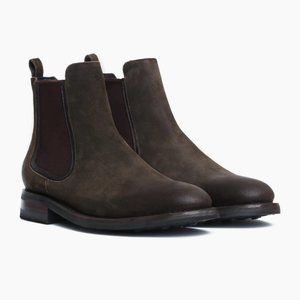 Thursday Boot Company Women's Duke Chelsea Leather Boot dark olive suede 10.5
